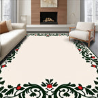 Vine and Blossom Floral Border Rug