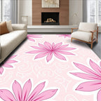 Pink Petal Floral Swirls Rug
