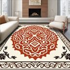 Classic Red Floral Mandara Pattern Rug