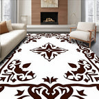 Ornate Scrollwork Floral Medallion Rug