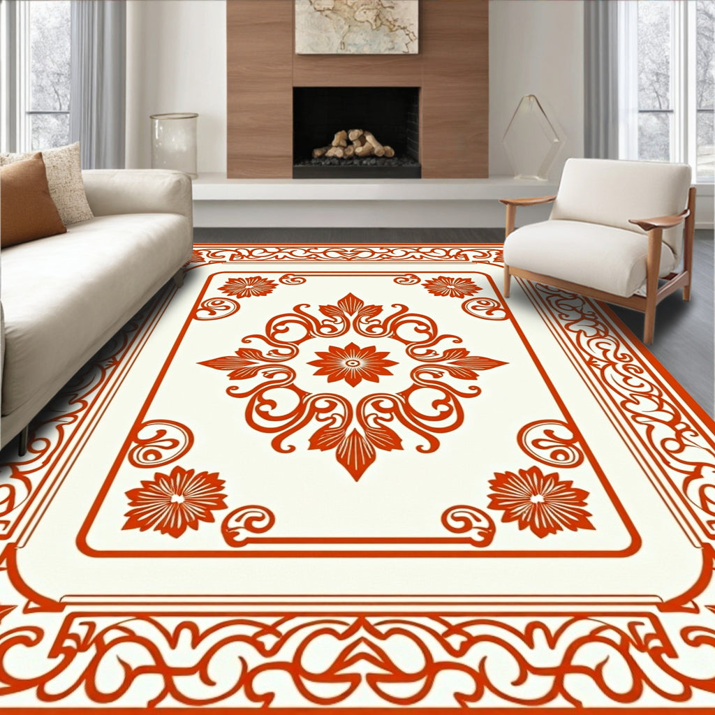 Ornate Floral Crest Pattern Rug