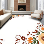 Floral Border With Warm Autumn Accents Rug