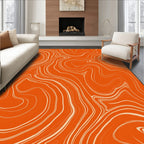 Orange Cream Swirl Pattern Rug