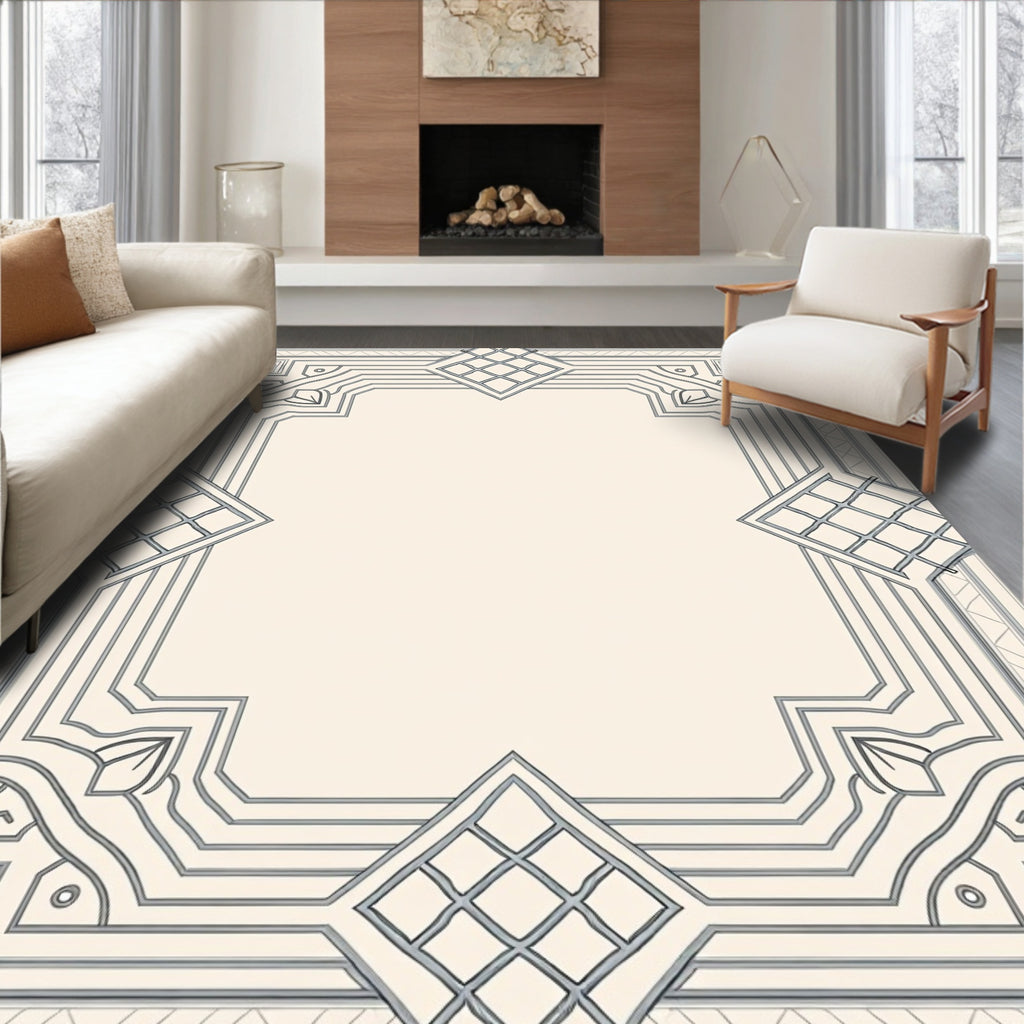 Geometric Art Deco Frame Design Rug