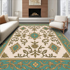Vintage Floral Bordered Mandala Rug