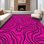 Vibrant Pink Swirl Pattern Design Rug