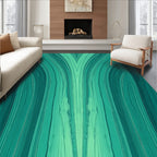 Green Flowing Stripe Patterned Rug