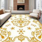 Ornate Floral Patterned Light Rug