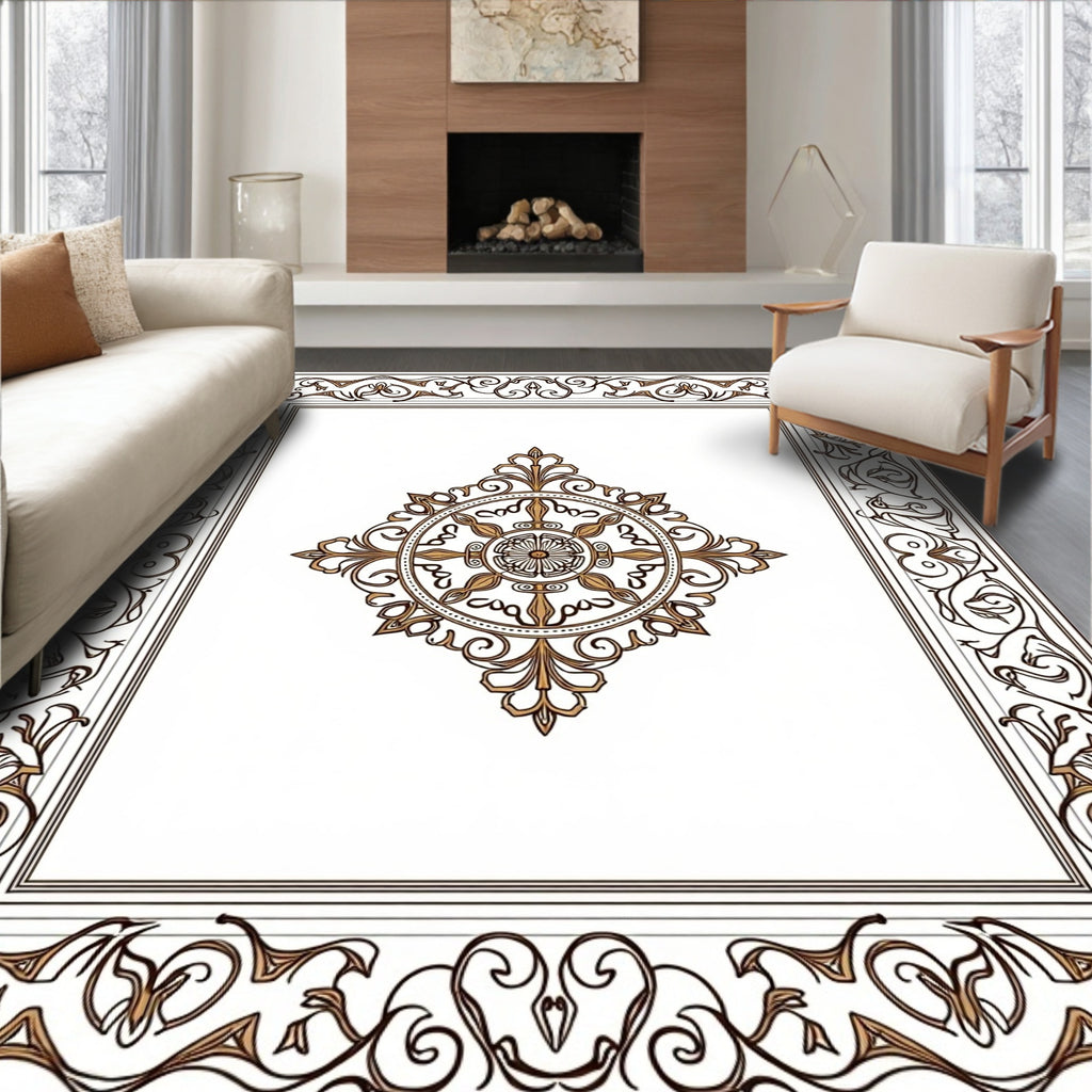 Antique Oval Floral Medallion Pattern Rug