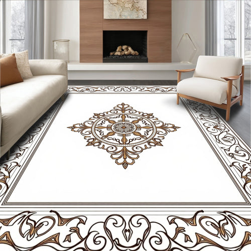 Antique Oval Floral Medallion Pattern Rug