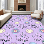 Pastel Floral And Scroll Pattern Rug