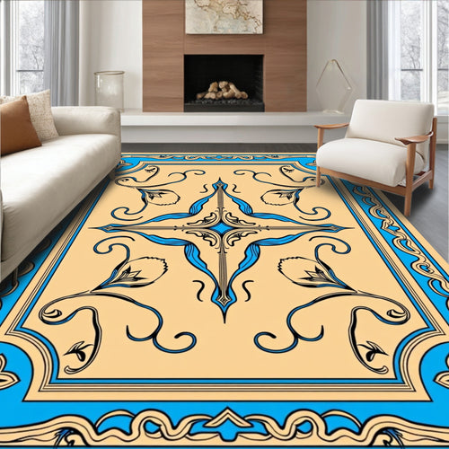 Art nouveau floral symmetry Rug