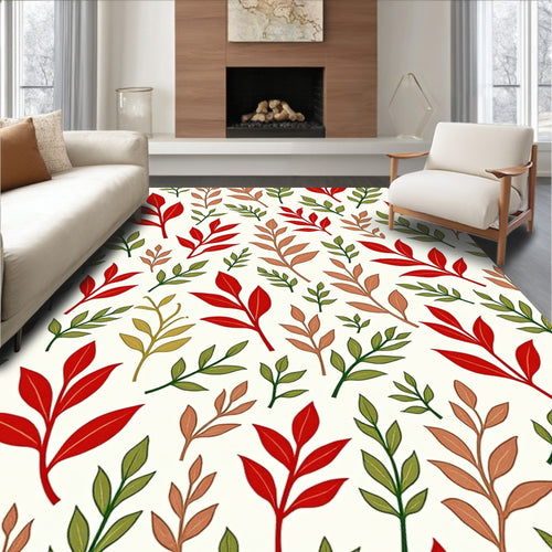 Autumn Leaves Branch Pattern Design Rug