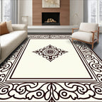 Ornate Traditional Scroll Border Design Rug