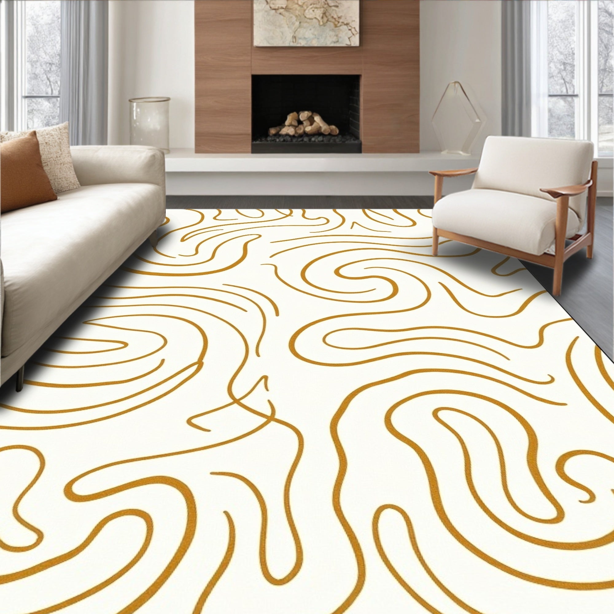 Abstract Swirl Pattern Rug