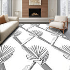 Geometric Palm Frond Pattern Rug