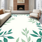 Fresh Leaf Pattern Border Design Rug
