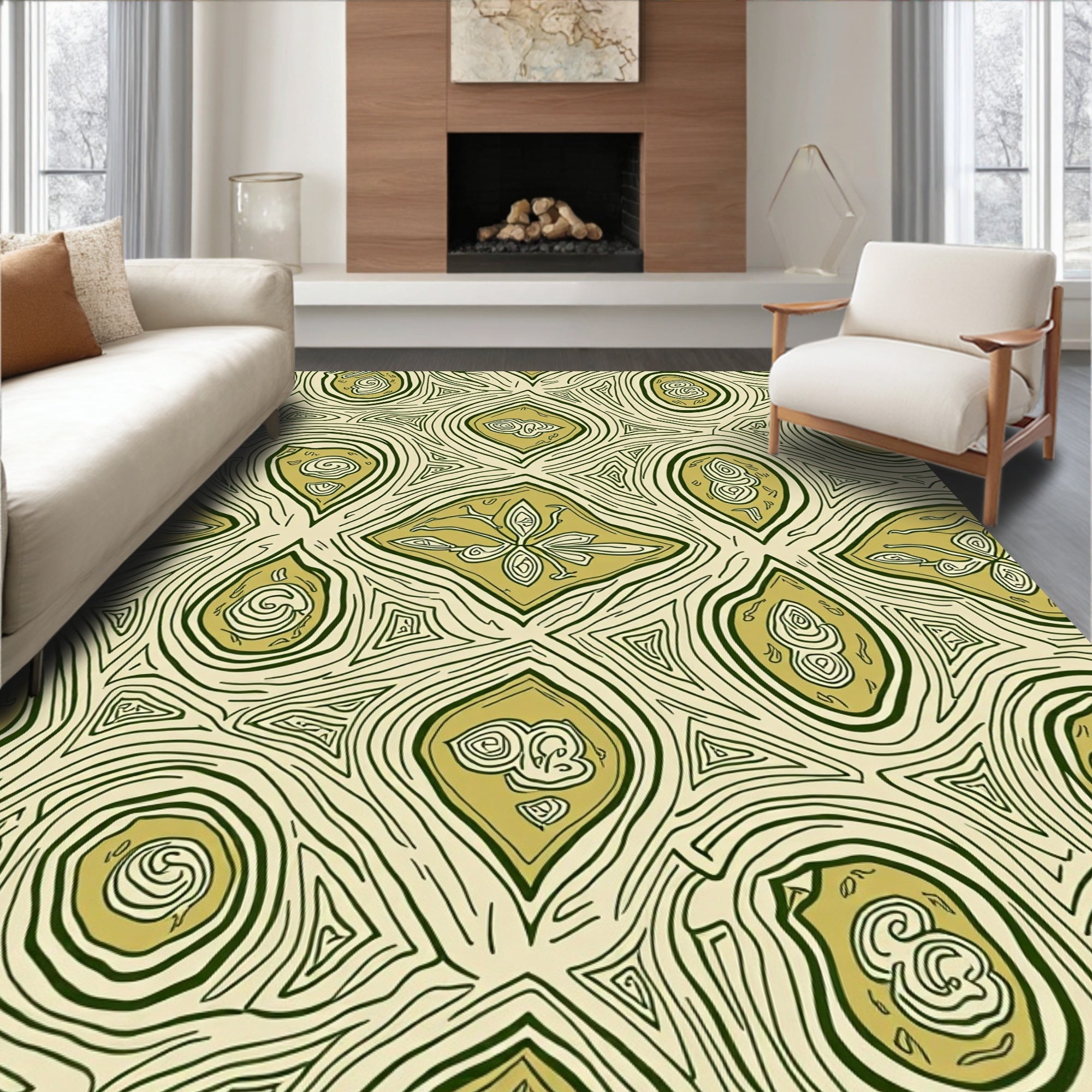 Organic Abstract Lines Pattern Rug