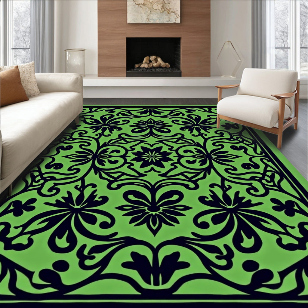 Bold Floral Symmetry Pattern Rug