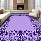 Ornate Floral Scrollwork Border Design Rug