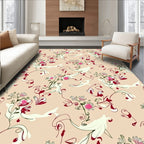 Whimsical Floral Swirls Pattern Rug