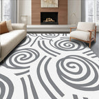 Abstract Swirls Lines Pattern Rug