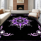 Ornate Purple Floral Medallion Rug