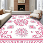 Pink Floral Mandala Pattern Rug