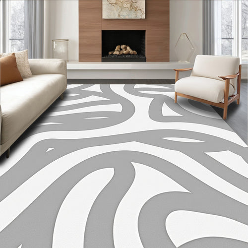 Abstract Swirl Stripe Pattern Design Rug