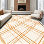 Orange Woven Plaid Pattern Rug