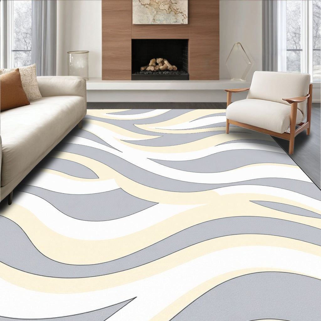 Modern Swirl Abstract Pattern Rug
