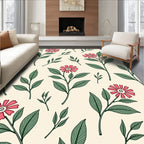 Pink Flower Vine Pattern Rug