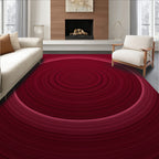 Crimson Concentric Modern Pattern Rug