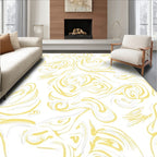 Abstract Swirls Light Yellow Pattern Rug