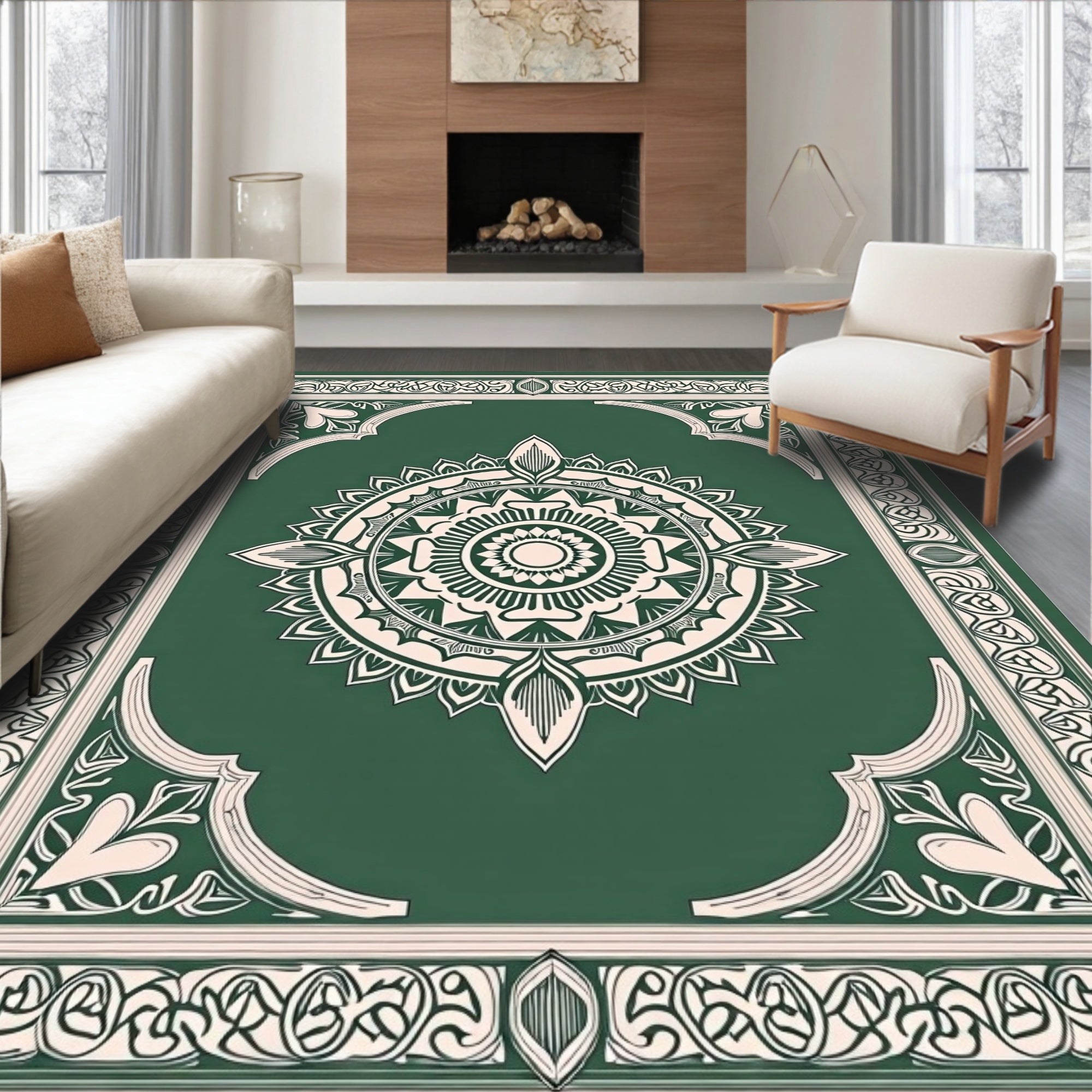 Classic Mandala Geometric Pattern Rug