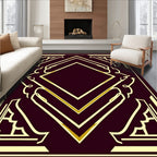 Elegant Gold Geometric Diamonds Rug