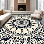 Classic Inverted Petal Radial Design Rug