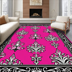 Bold Floral Damask Pattern Rug