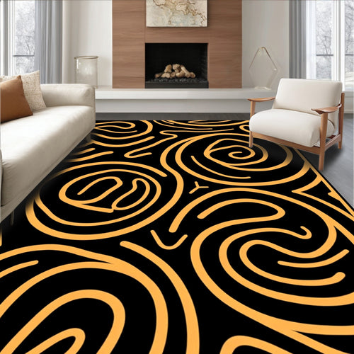 Bold Abstract Swirls Pattern Rug