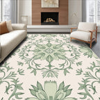 Green Floral Symmetry Pattern Design Rug