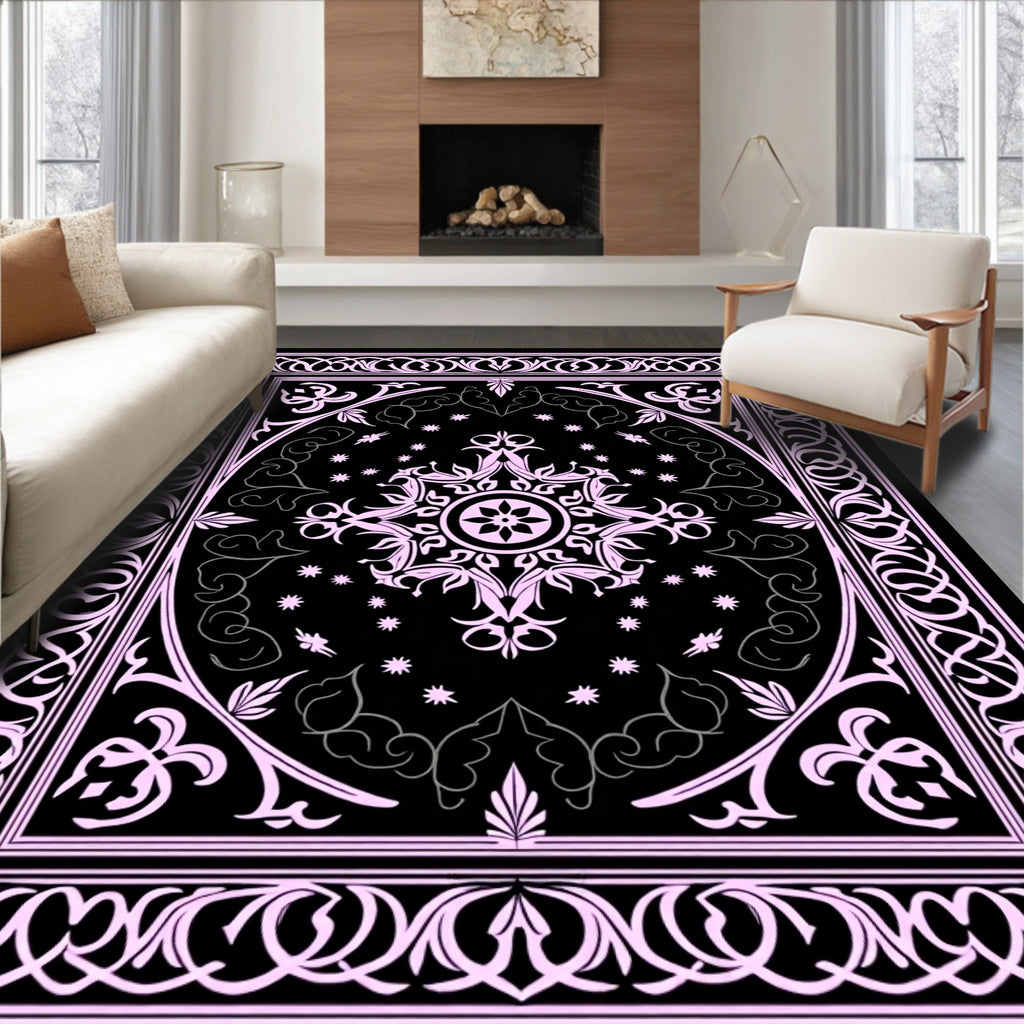 Ornate Floral Geometric Pattern Rug