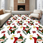 Festive Gnome With Red Bag Stars Rug