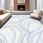 Abstract Swirls Light Blue Pattern Rug