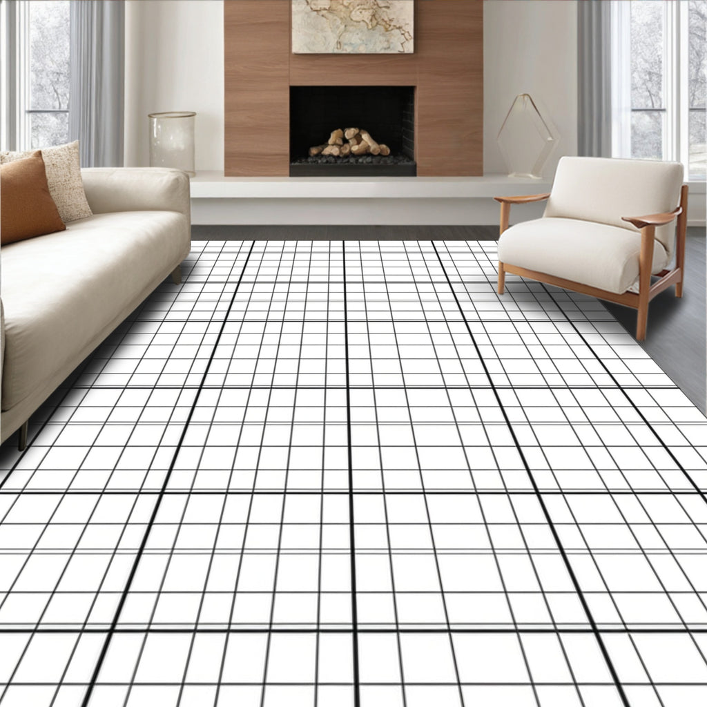 Bold Gridded Modern Design Rug