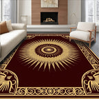 Golden Sunburst Art Deco Rug