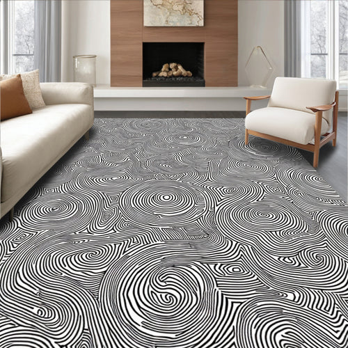 Abstract Swirls Graphic Pattern Rug