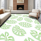 Green Leafy Abstract Pattern Rug