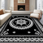 Monochromatic Floral Mandala Lace Rug
