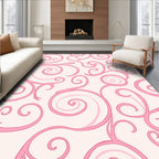 Pink Swirl Scroll Pattern Rug