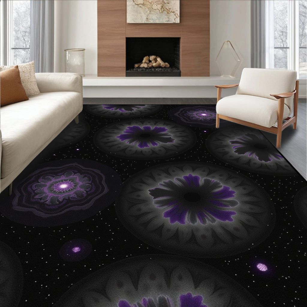 Cosmic Swirls With Purple Accents Rug